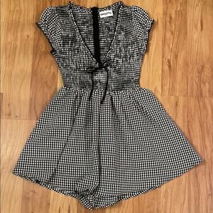 Princess Polly Black and White Gingham Romper